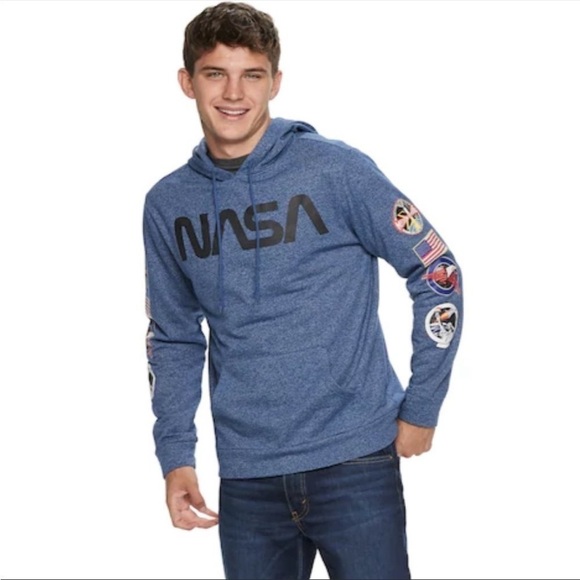 ALDRIN NASA mens blue hoodie size medium - Picture 1 of 6